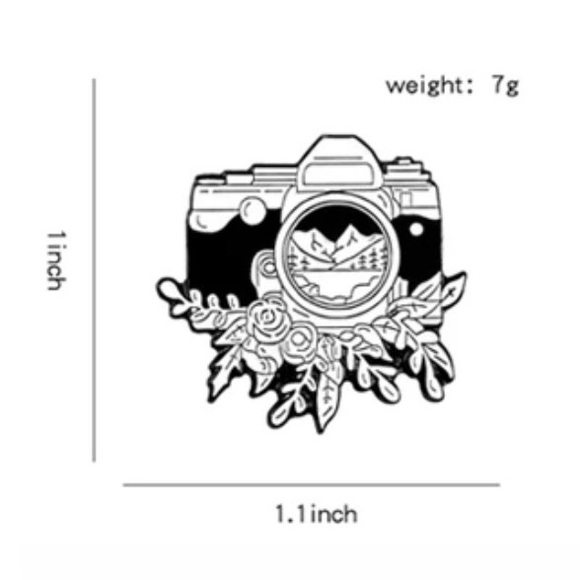6/$30 Camera Photographing Nature Enamel Pin - Picture 2 of 2